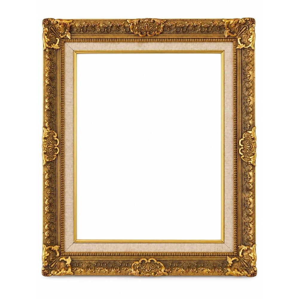 Vintage 1960s Ornate Carved Wood Gold Gilt Baroque Rococo Picture Frame Taiwan